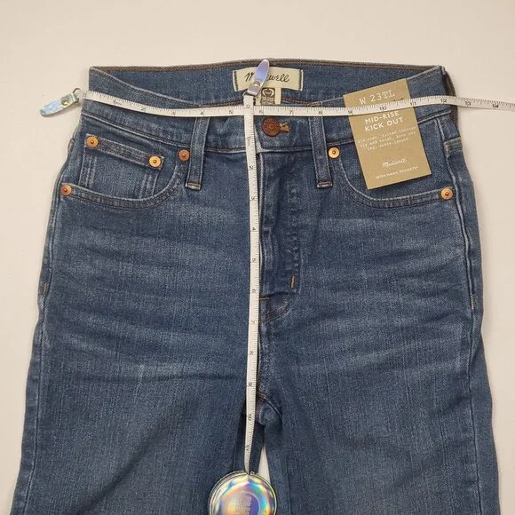 Madewell Taller Kick Out Crop Jeans Cherryville Wash Raw-Hem Womens 23TL [NJ434] - Picture 6 of 16